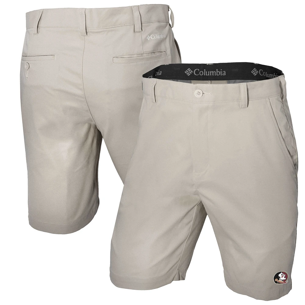 Men's Columbia Khaki Florida State Seminoles Omni-Wick Lie Angle Shorts