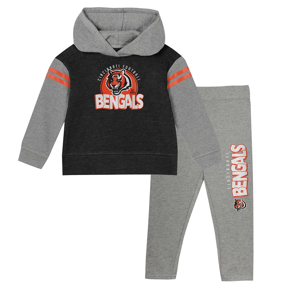 Toddler Cincinnati Bengals Club House Long Sleeve Hoodie Top and Leggings Two-Piece Set