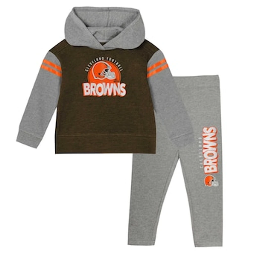 Toddler Cleveland Browns Club House Long Sleeve Hoodie Top and Leggings Two-Piece Set