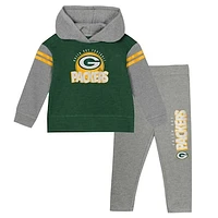 Toddler Green Bay Packers Club House Long Sleeve Hoodie Top and Leggings Two-Piece Set