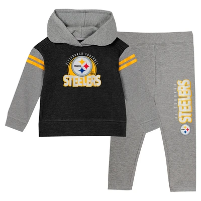 Toddler Pittsburgh Steelers Club House Long Sleeve Hoodie Top and Leggings Two-Piece Set