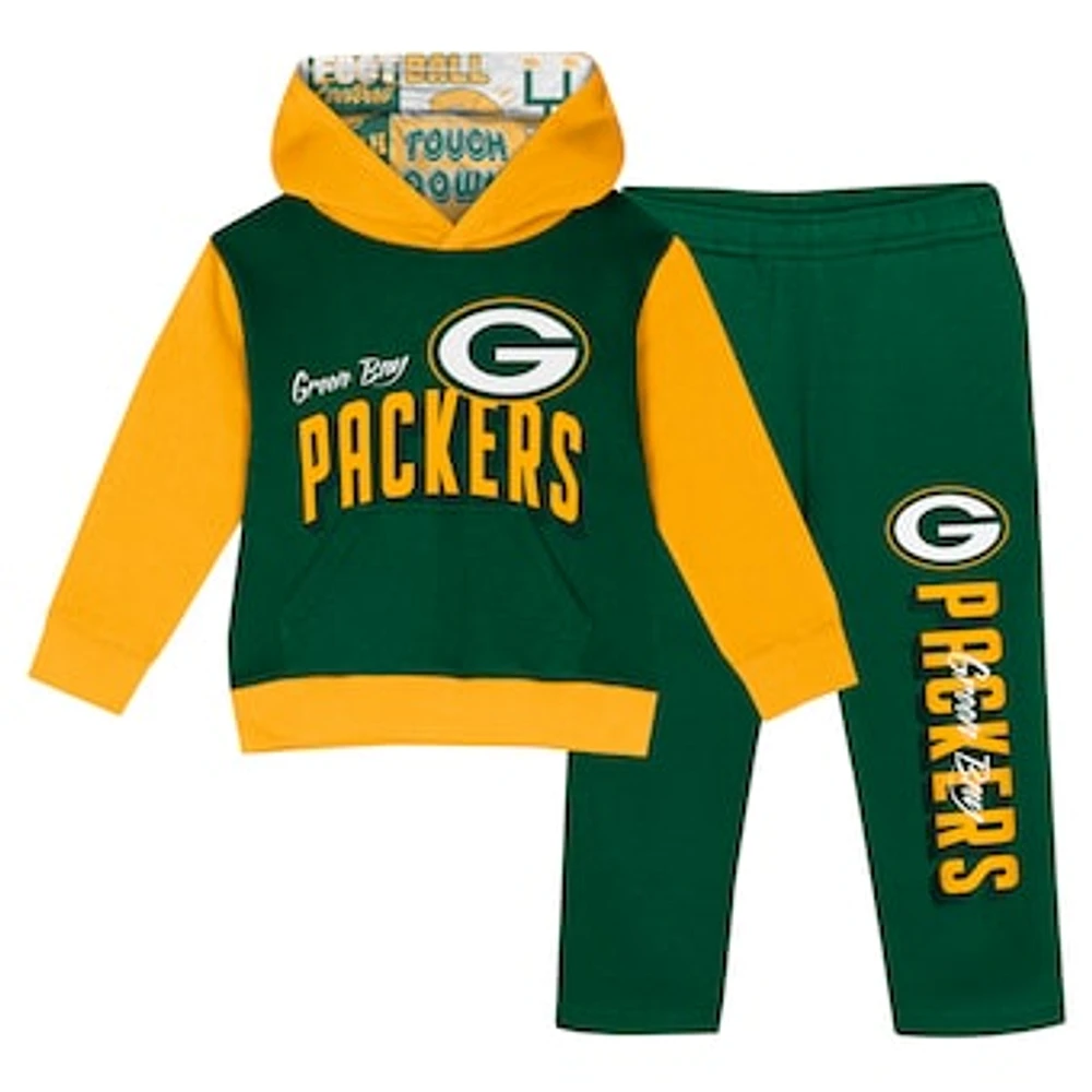 Toddler Green Bay Packers Coin Toss Pullover Fleece Hoodie & Pants Set