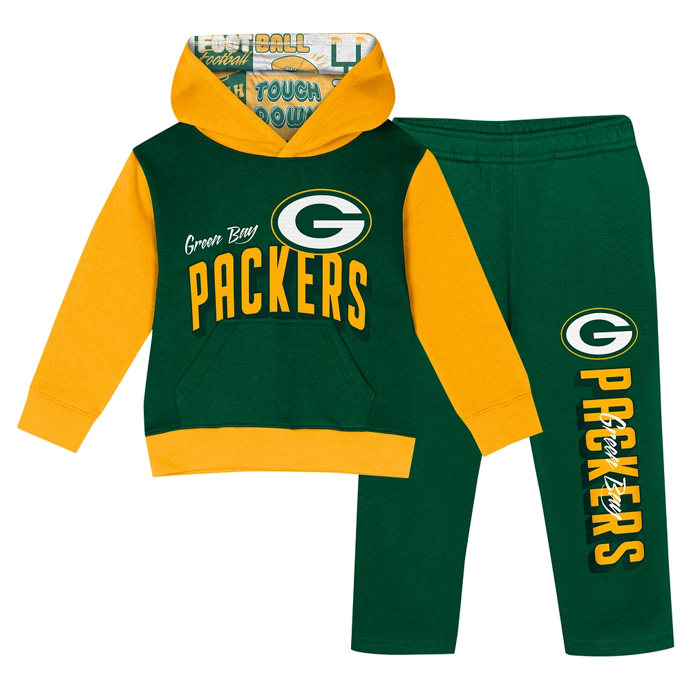 Toddler Green Bay Packers Coin Toss Pullover Fleece Hoodie & Pants Set