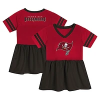 Girls Toddler Red Tampa Bay Buccaneers Stadium Lights Fashion Jersey V-Neck Dress