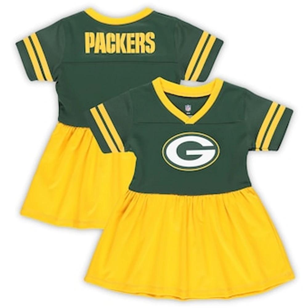 Girls Toddler Green Green Bay Packers Stadium Lights Fashion Jersey Dress