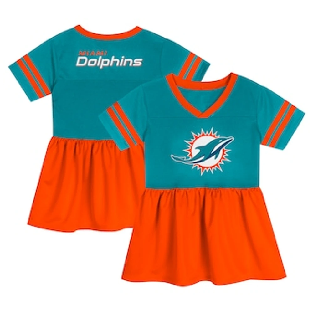 Girls Toddler Aqua Miami Dolphins Stadium Lights Fashion Jersey Dress