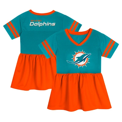 Girls Toddler Aqua Miami Dolphins Stadium Lights Fashion Jersey Dress