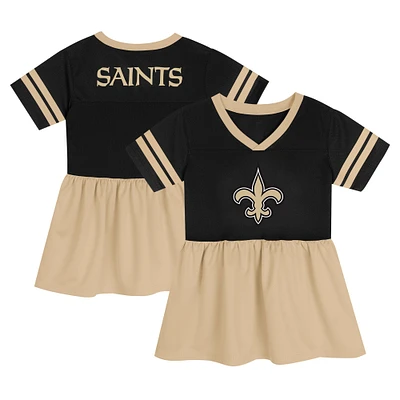 Girls Toddler Black New Orleans Saints Stadium Lights Fashion Jersey Dress