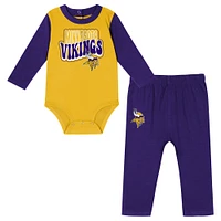 Infant Minnesota Vikings Double Up Long Sleeve Bodysuit and Pants Set