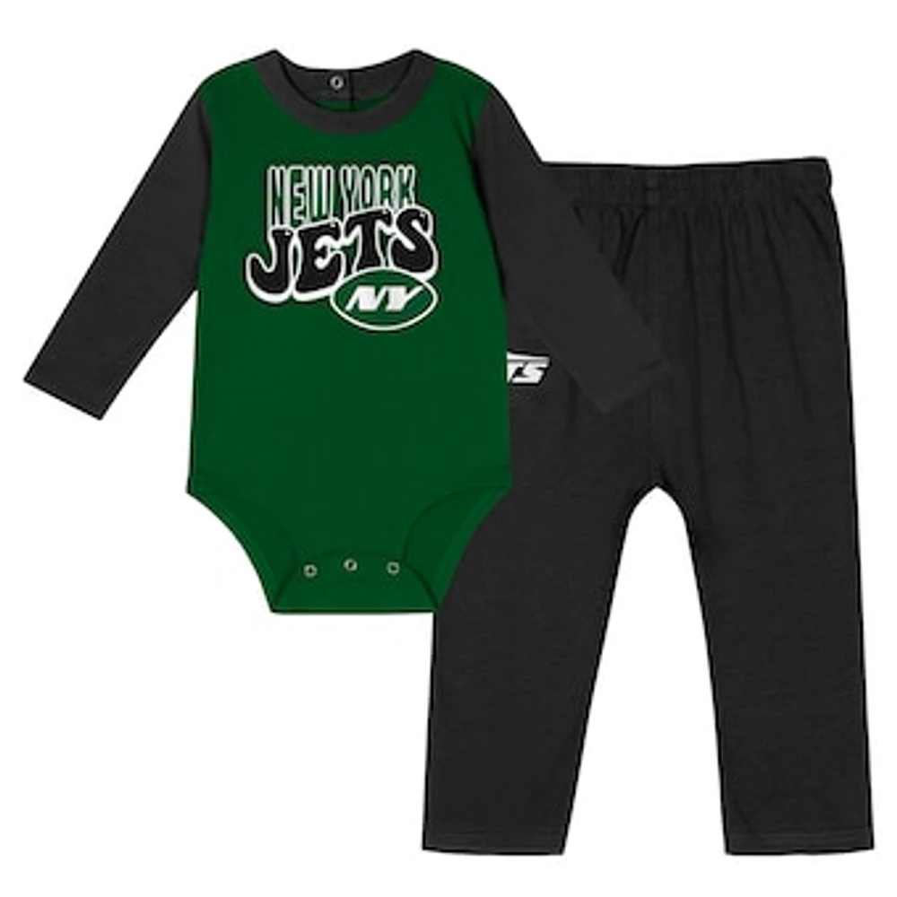 Infant New York Jets Double Up Long Sleeve Bodysuit and Pants Set