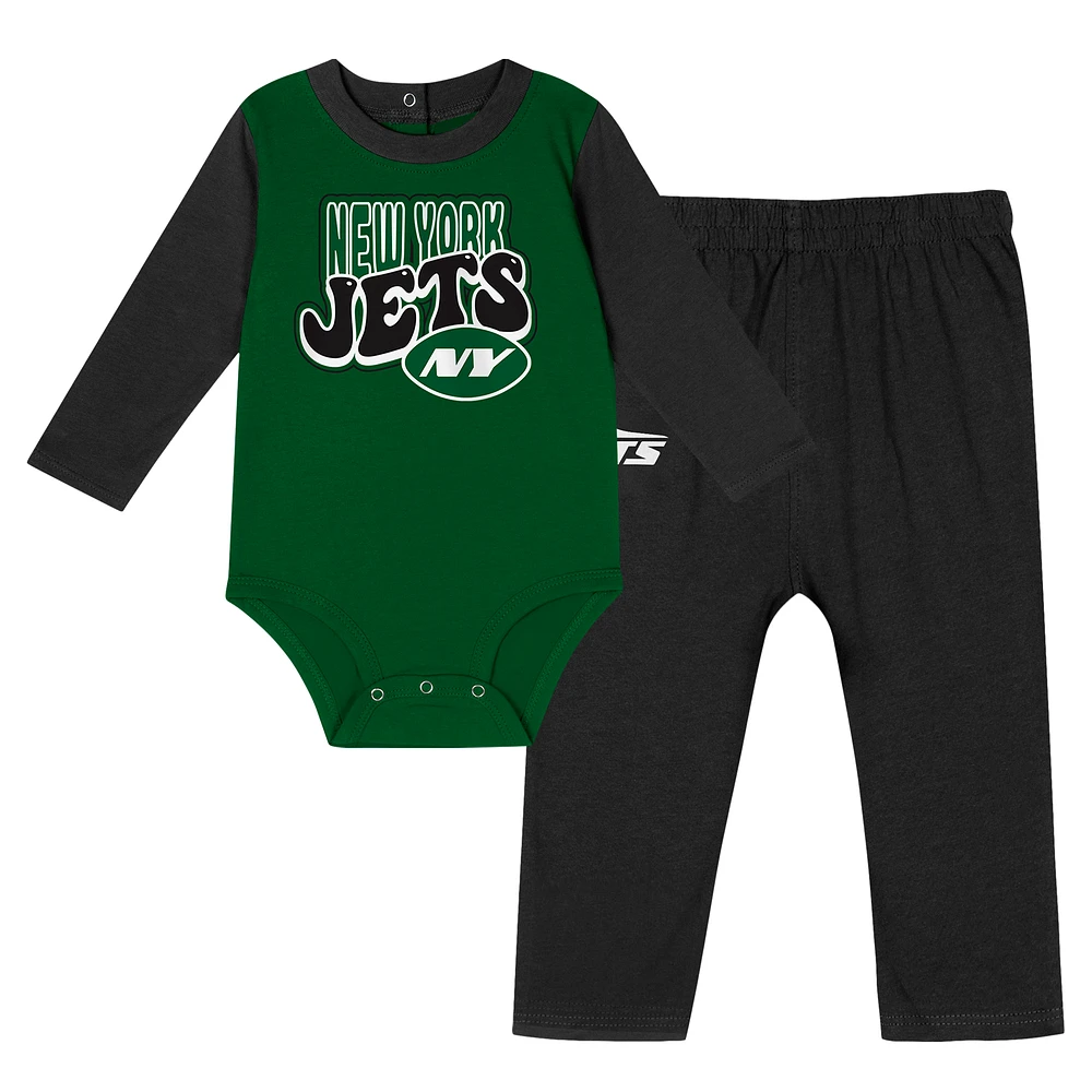 Infant New York Jets Double Up Long Sleeve Bodysuit and Pants Set