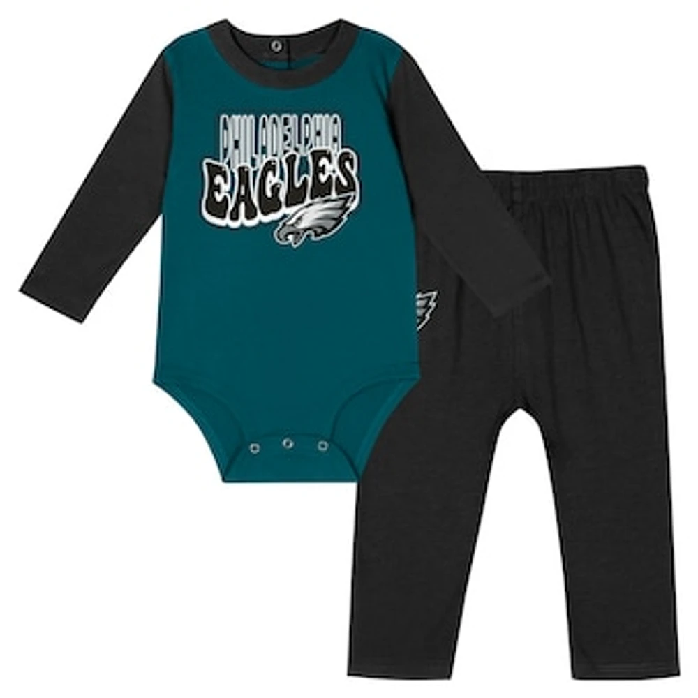 Infant Philadelphia Eagles Double Up Long Sleeve Bodysuit and Pants Set