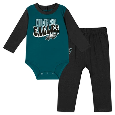 Infant Philadelphia Eagles Double Up Long Sleeve Bodysuit and Pants Set