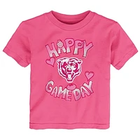 Infant Pink Chicago Bears Happy Gameday T-Shirt