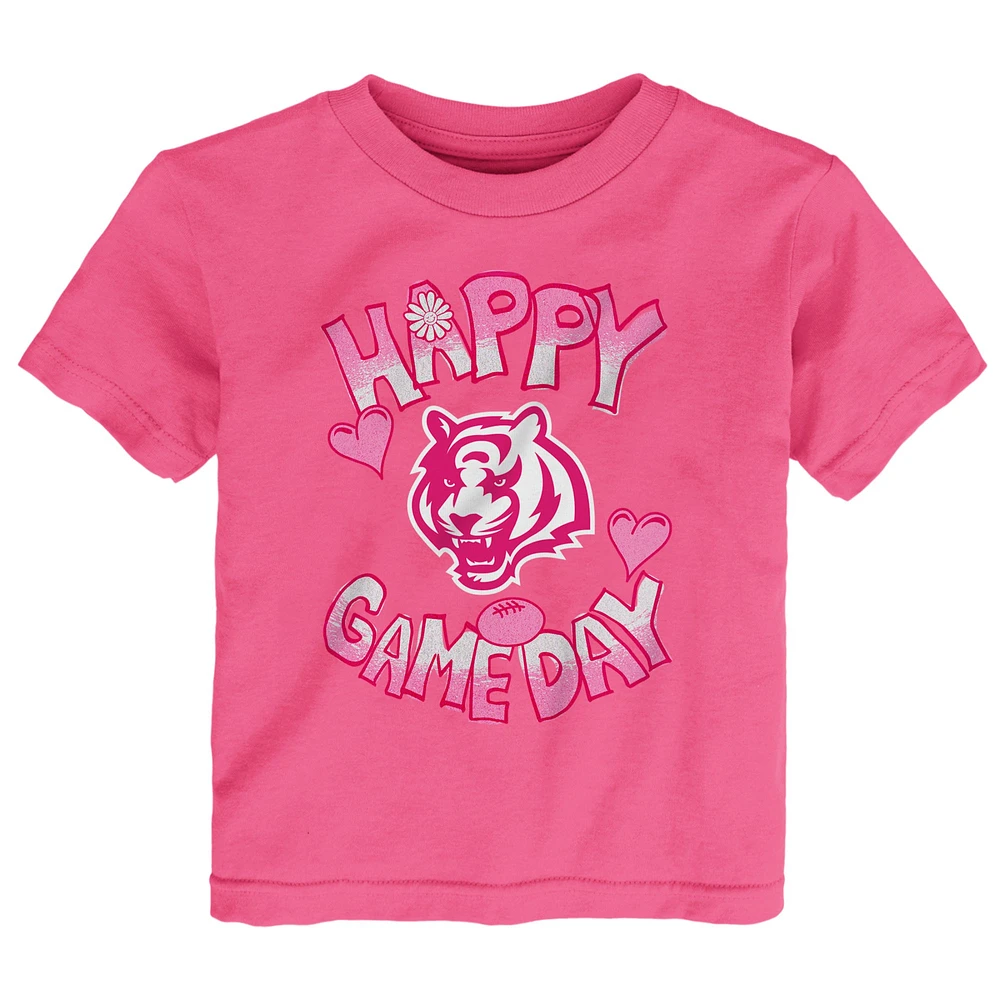 Infant Pink Cincinnati Bengals Happy Gameday T-Shirt