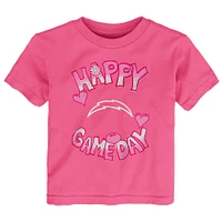 Infant Pink Los Angeles Chargers Happy Gameday T-Shirt