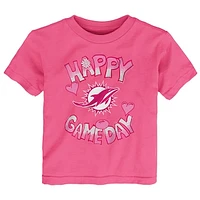 Infant Pink Miami Dolphins Happy Gameday T-Shirt