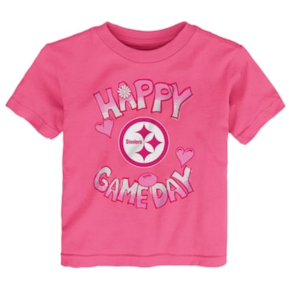 Infant Pink Pittsburgh Steelers Happy Gameday T-Shirt