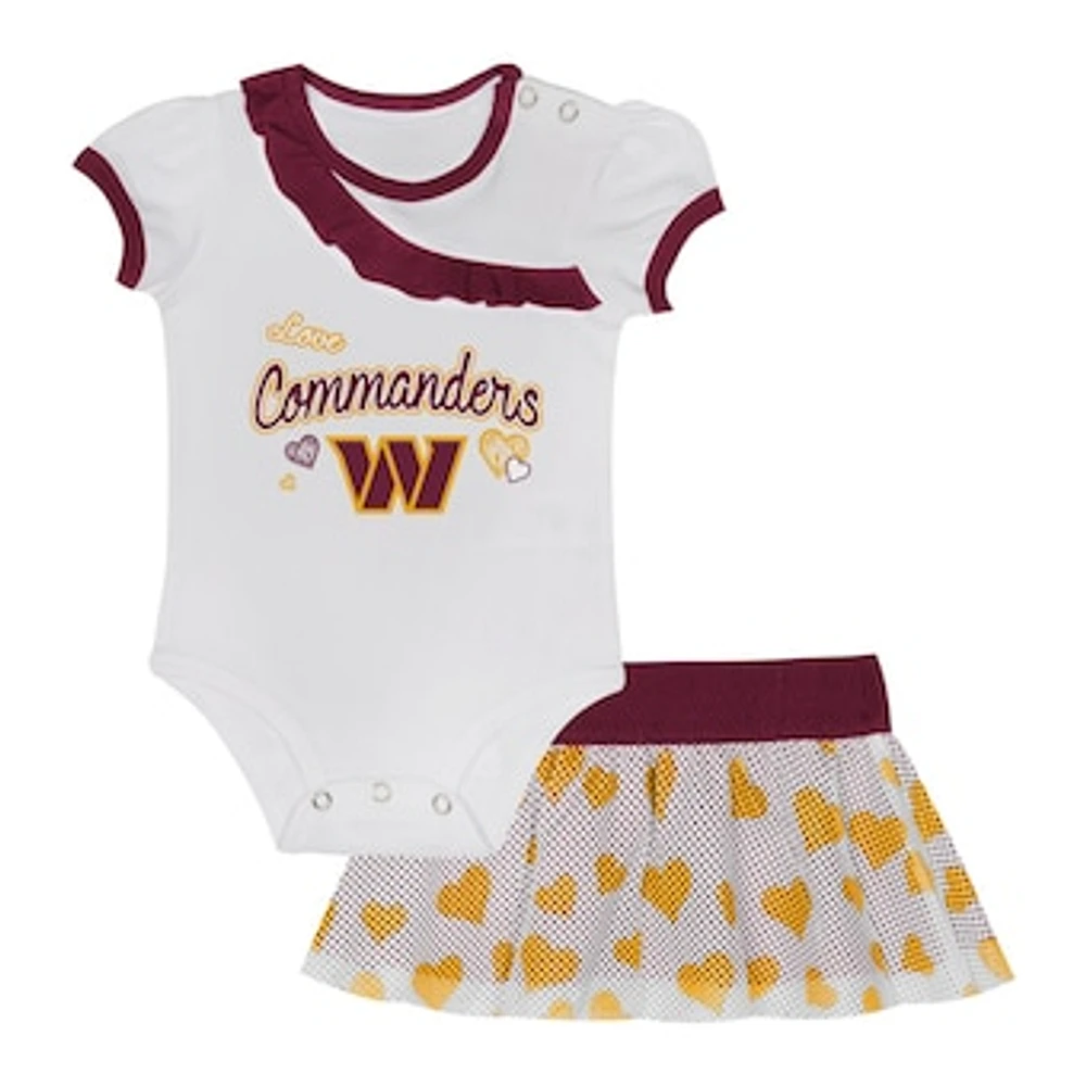 Infant  Washington Commanders Love My Team Bodysuit & Skirt Set