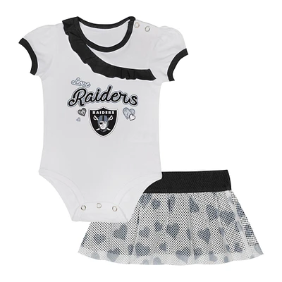 Infant  Las Vegas Raiders Love My Team Bodysuit & Skirt Set