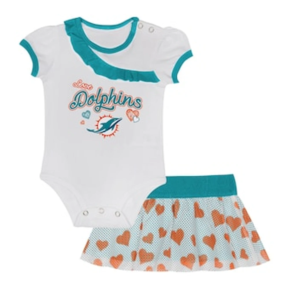 Infant  Miami Dolphins Love My Team Bodysuit & Skirt Set