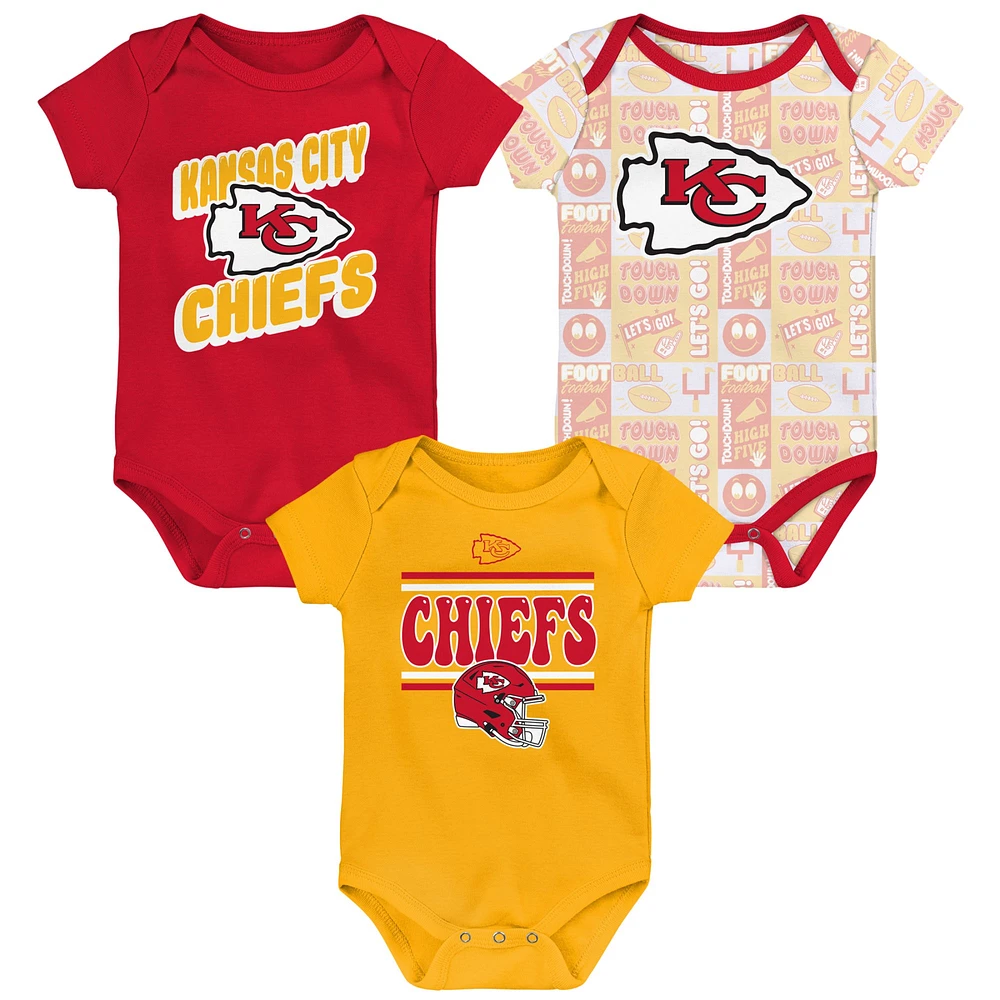 Infant Kansas City Chiefs Play Day Three-Pack Bodysuit Set