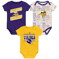 Infant Minnesota Vikings Play Day Three-Pack Bodysuit Set