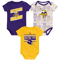 Infant Minnesota Vikings Play Day Three-Pack Bodysuit Set