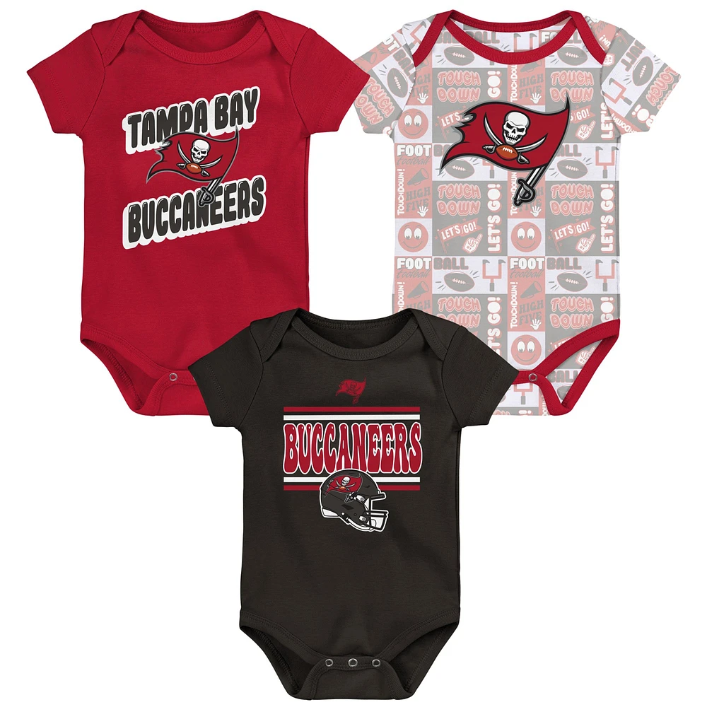 Infant Tampa Bay Buccaneers Play Day Three-Pack Bodysuit Set