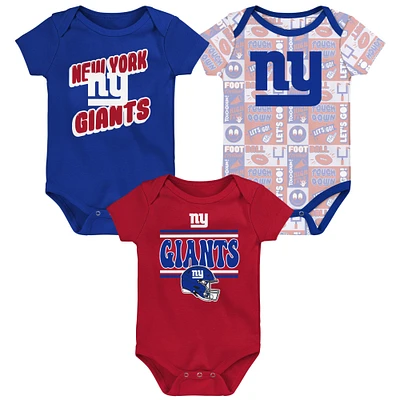 Infant New York Giants Play Day Three-Pack Bodysuit Set