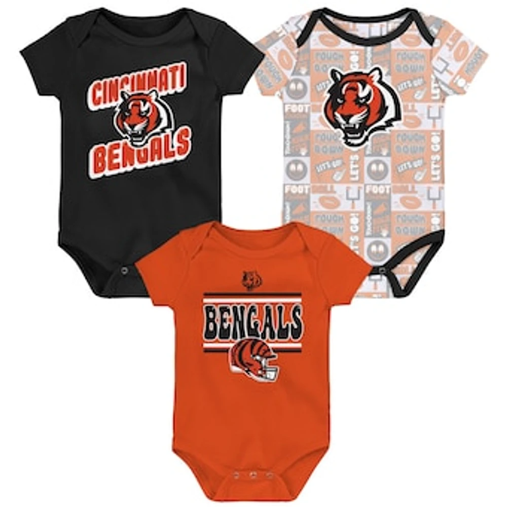 Infant Cincinnati Bengals Play Day Three-Pack Bodysuit Set