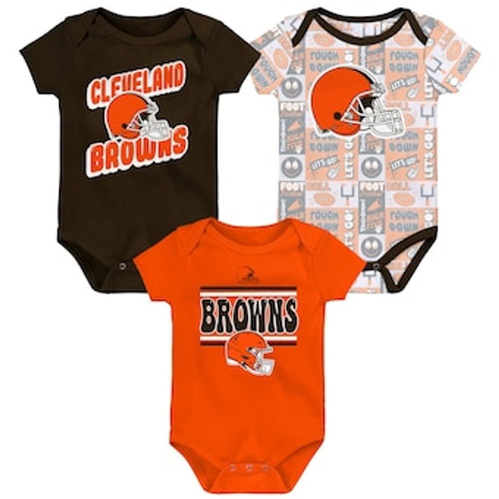 Infant Cleveland Browns Play Day Three-Pack Bodysuit Set