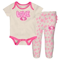 Girls Newborn & Infant White San Francisco 49ers All The Love 2 Piece Bodysuit and Pants Set