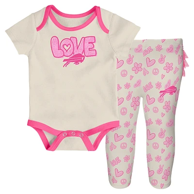 Girls Newborn & Infant White Buffalo Bills All The Love 2 Piece Bodysuit and Pants Set