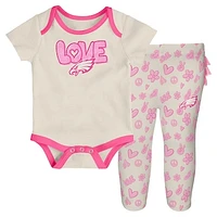 Girls Newborn & Infant White Philadelphia Eagles All The Love 2 Piece Bodysuit and Pants Set