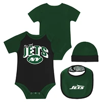 Newborn & Infant New York Jets Dynamic Duo Bodysuit, Bib Knit Hat Set