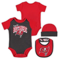 Newborn & Infant Tampa Bay Buccaneers Dynamic Duo Bodysuit, Bib Knit Hat Set