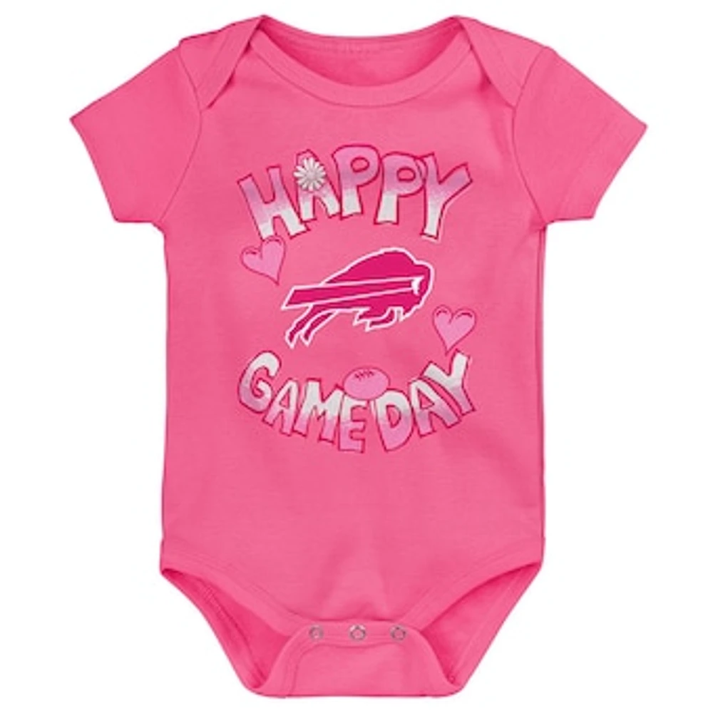 Newborn Pink Buffalo Bills Happy Gameday Bodysuit