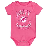 Newborn Pink Miami Dolphins Happy Gameday Bodysuit