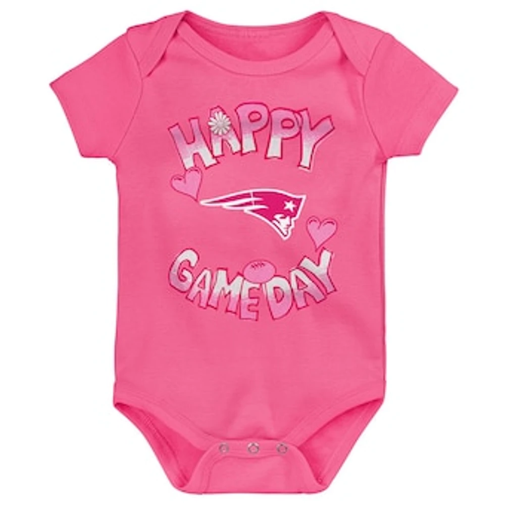 Newborn Pink New England Patriots Happy Gameday Bodysuit