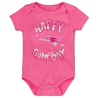 Newborn Pink New England Patriots Happy Gameday Bodysuit