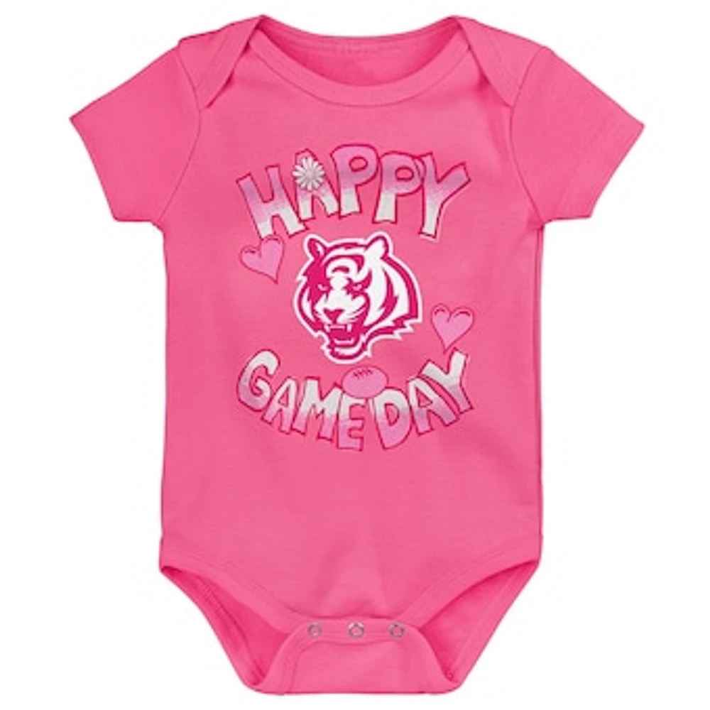 Newborn Pink Cincinnati Bengals Happy Gameday Bodysuit