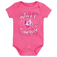 Newborn Pink Cincinnati Bengals Happy Gameday Bodysuit