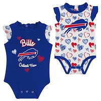 Newborn & Infant Buffalo Bills Happy Hearts 2-Piece Bodysuit Set