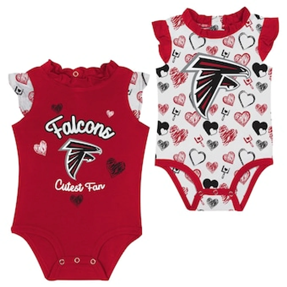 Newborn & Infant Atlanta Falcons Happy Hearts 2-Piece Bodysuit Set