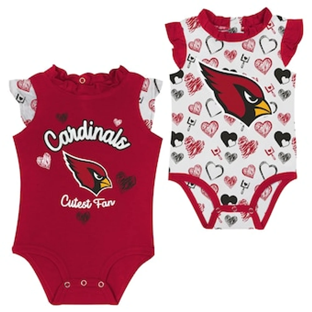 Newborn & Infant Arizona Cardinals Happy Hearts 2-Piece Bodysuit Set