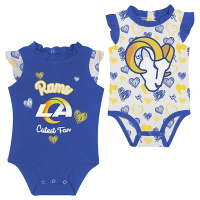 Newborn & Infant Los Angeles Rams Happy Hearts 2-Piece Bodysuit Set