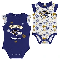 Newborn & Infant Baltimore Ravens Happy Hearts 2-Piece Bodysuit Set