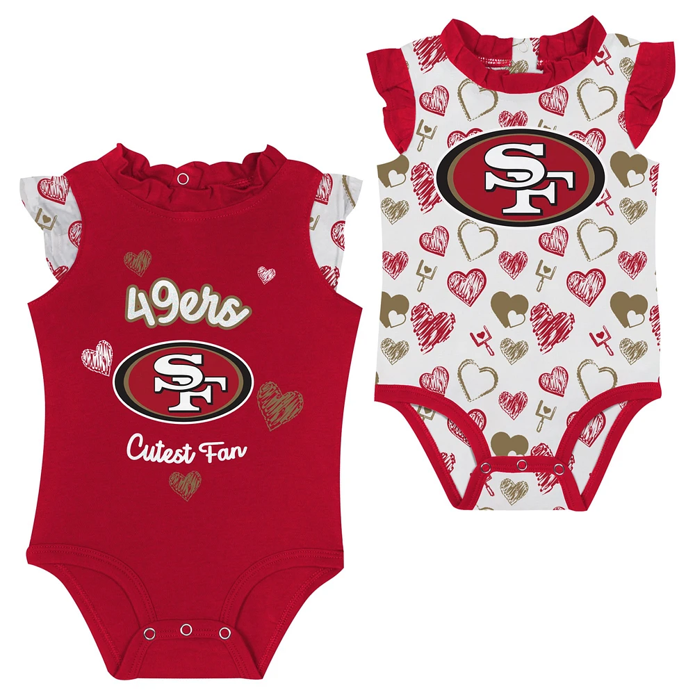 Newborn & Infant San Francisco 49ers Happy Hearts 2-Piece Bodysuit Set