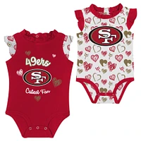 Newborn & Infant San Francisco 49ers Happy Hearts 2-Piece Bodysuit Set